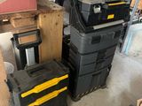many boxes that are stacked on top of each other