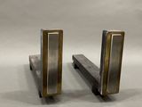 pair of art deco bookends in brass and silver