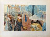 une photo d'un tableau représentant deux femmes marchant dans la rue