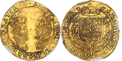 a gold coin with an image of a man on it