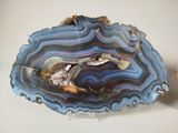 a picture of a piece of blue and white agate