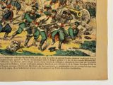 a drawing of a military battle with men on horses