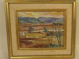 une image représentant un tableau représentant une scène désertique avec des palmiers