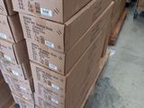 a stack of boxes sitting on a pallet in a warehouse