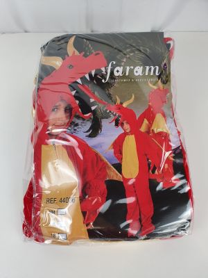 a plastic bag with a picture of a woman in a dragon costume