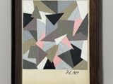 a painting of a painting with a black frame hanging on a wall