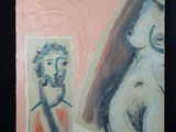 une photo d'un tableau représentant une femme et un homme