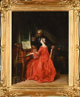 Jean CAROLUS (1814-1897) La leçon de piano, 1875 ( ?)