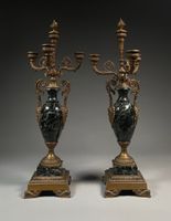 Paire de CANDELABRES à trois bras de lumière à décor de palm… (photo 2)