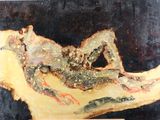un tableau représentant une femme allongée sur une banane