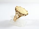 an image of a gold ring with a coin in the middle of it