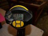 a close up of a digital clock on a pole