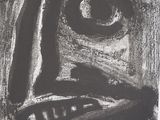 black and white drawing of a man ' s face on a piece of paper