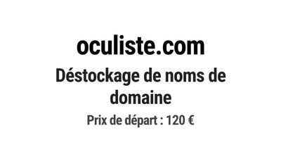 Nom de domaine oculiste.com. Catégorie: Santé et médical.