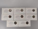 six quarters of the united states are arranged in a row