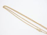 a pair of gold chain necklaces on a white background