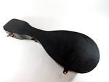 a black guitar case on a white background