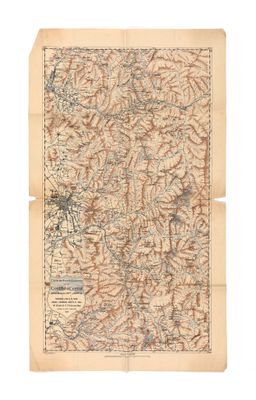 an old map of the mountains and valleys of the united states