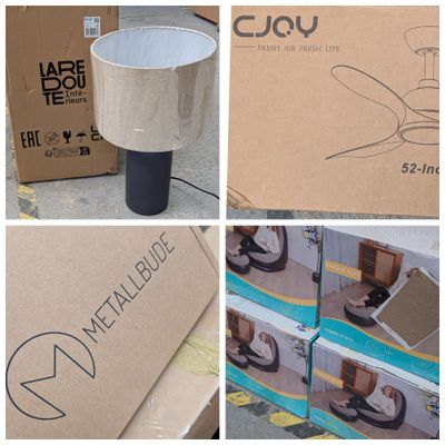 plusieurs photos d'une boîte sur laquelle est posée une lampe et d'une boîte sur laquelle est posée une lampe