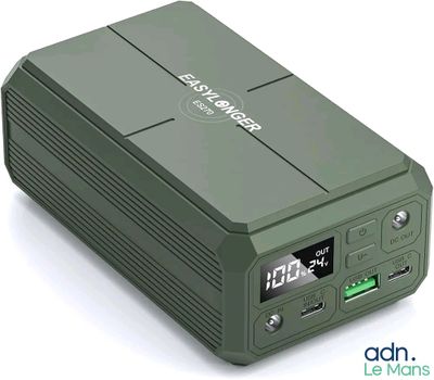 an image of a green electronic device on a white surface