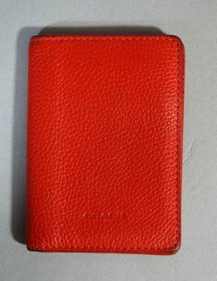 COACH Porte carte en cuir rouge