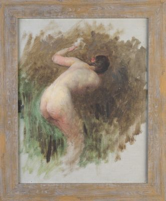 École française XXème "étude de femme nue" toile marouflée s…