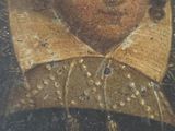 an old painting of a young boy wearing a black coat and a gold collar