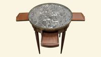 Table bouillotte en acajou et placage d'acajou. (photo 3)