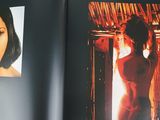 a book with a picture of a woman in a red dress