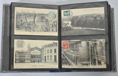 quatre photos en noir et blanc représentant des bâtiments anciens et d'autres bâtiments, tirées d'un livre