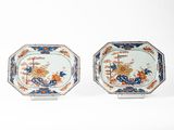 paire d'assiettes chinoises décorées de fleurs et d'oiseaux