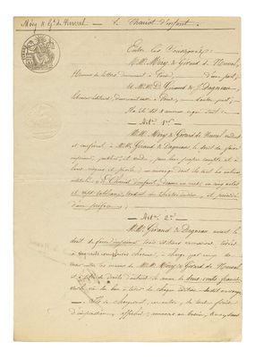 une lettre écrite à l'encre noire sur une feuille de papier