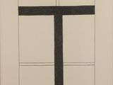 a black and white drawing of a cross on a white background