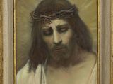 a painting of jesus with a crown of thorns on his head