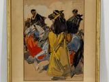 an image of a painting of a group of people riding horses