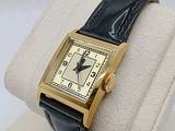 an image of a wrist watch with a black leather band