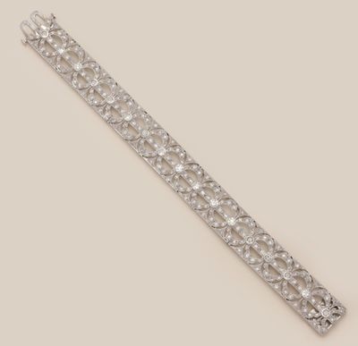 a diamond and white gold bracelet