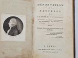 an old book with a picture of a man in profile