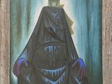 an image of a painting of a man in a black cloak