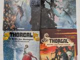 trois livres de Thorgal et Thorgal, dont l'un s'intitule Thorgal et l'autre Thorgal