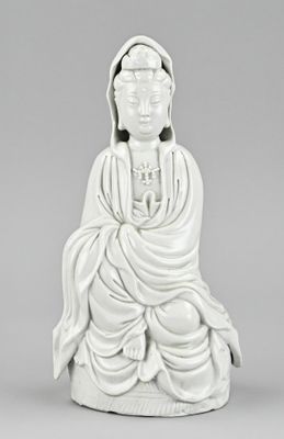chinese white porcelain figure of a seated buddha