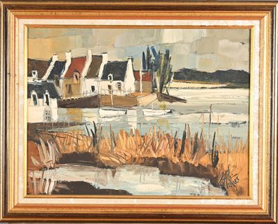 Michel PELLETIER (né en 1943) Petit port breton