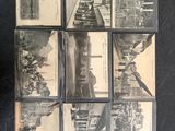 several old black and white photographs of a train on a train track
