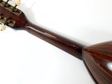 a close up of a mandolin on a white surface