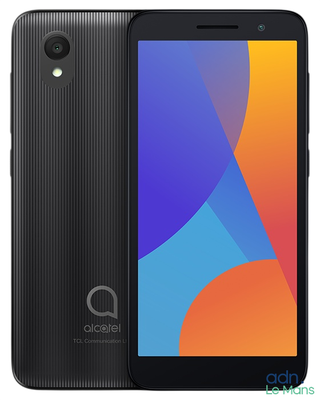 the alcatel a5 smartphone is shown in black
