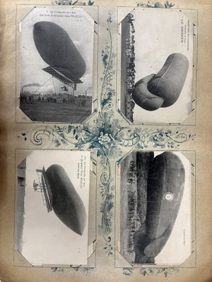 an old photo of a series of photos of the different types of airships