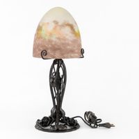 Muller Frères Lunéville, lampe de table en fer forgé avec un… (photo 5)