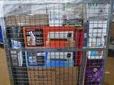 a large metal cart with a bunch of items in it