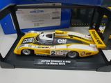 a model of a racing car on display in a display case