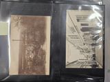 two old photos of a street in the middle of the picture